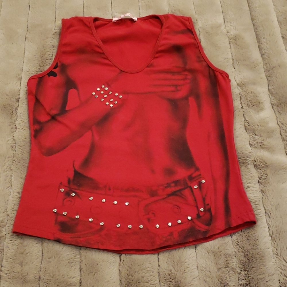 Super Sexy Top with silver rhinestones